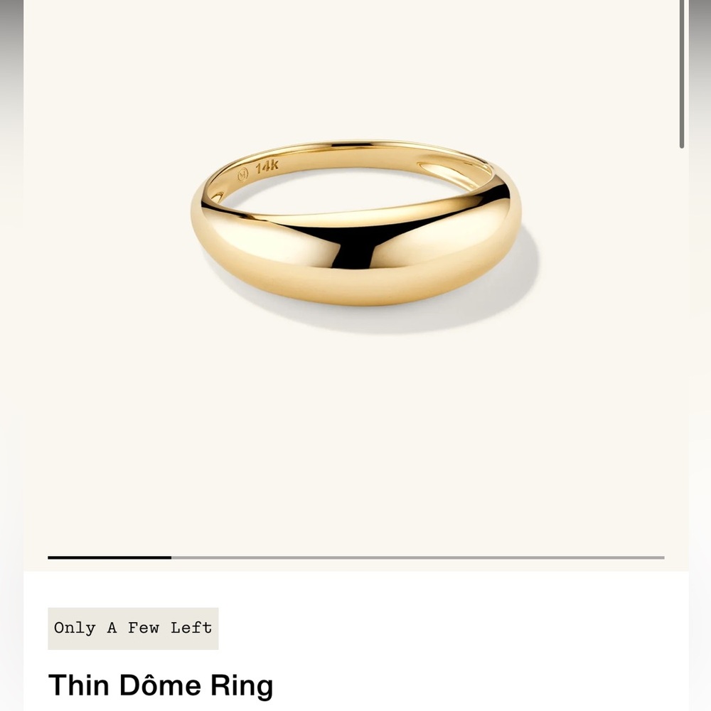 Mejuri 14k Solid Gold Thin Dome Ring ✨